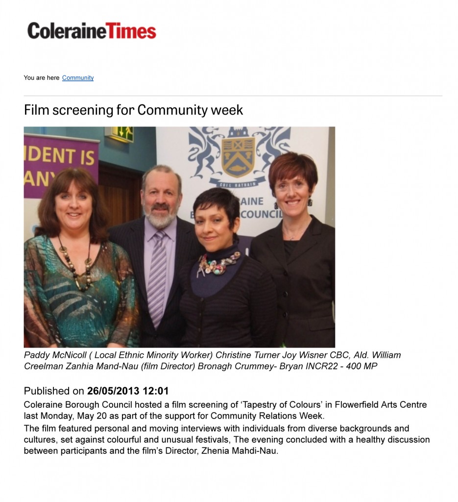 Film screening for Community week - Community - Coleraine Times