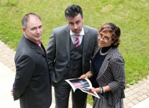 Zhenia Mahdi-Nau with Peter Richards (GTG) a nd Secretary of Department of Irish Affairs